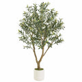 Árbol de Olivo Artificial Verde con Maceta de Cerámica