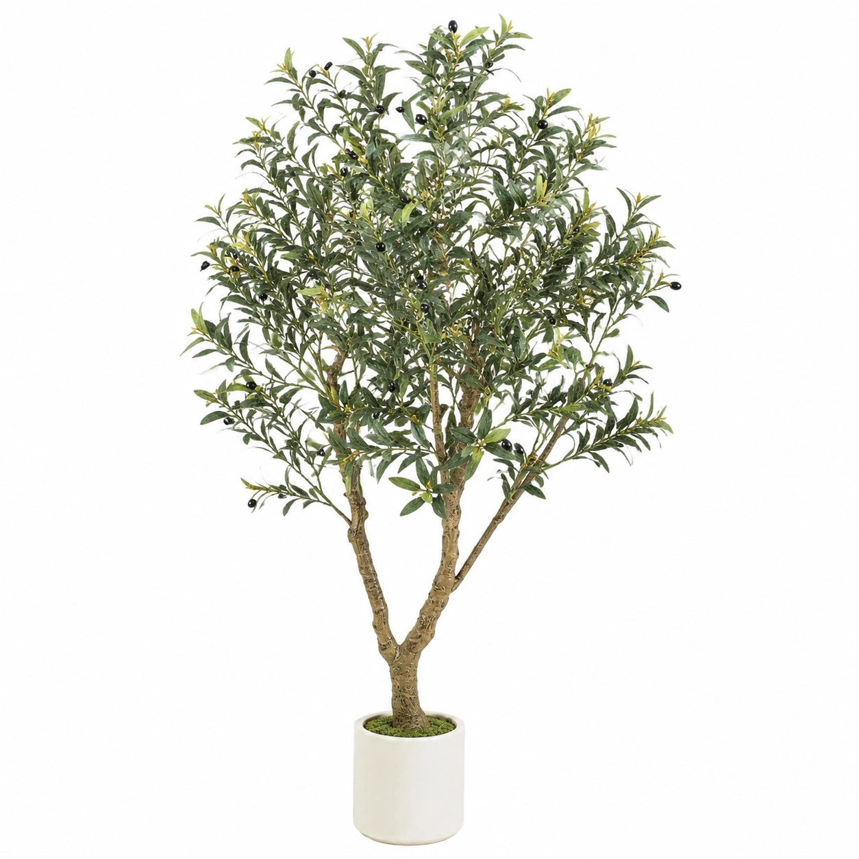 Árbol de Olivo Artificial Verde con Maceta de Cerámica