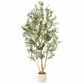 Árbol Artificial de Olivo 180cm Verde con Maceta Blanca