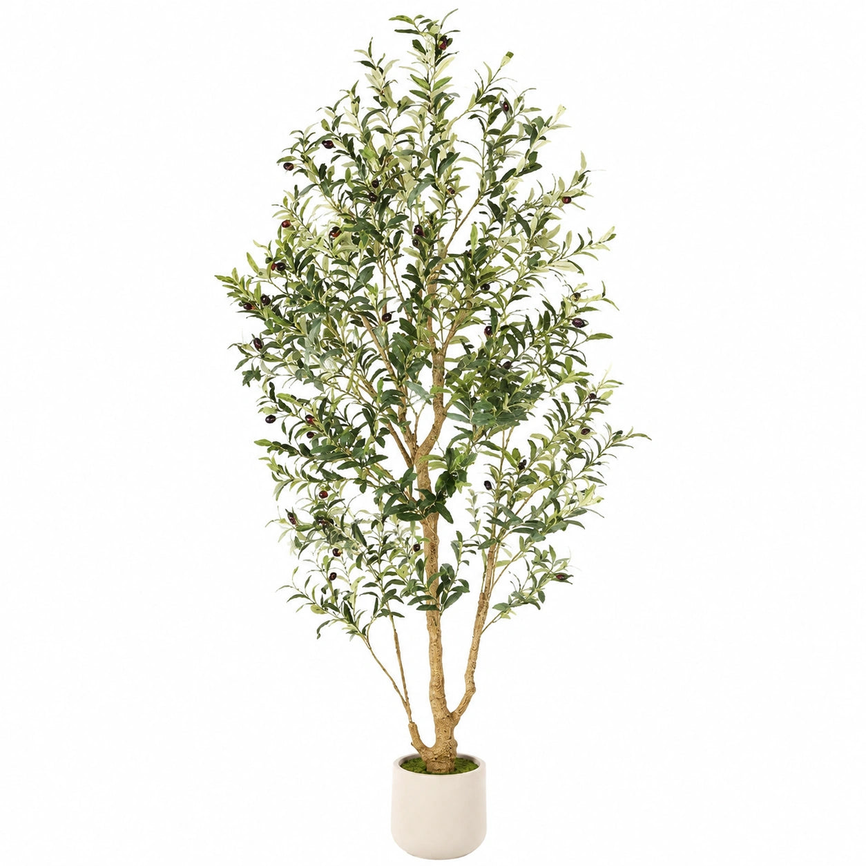 Árbol Artificial de Olivo 180cm Verde con Maceta Blanca
