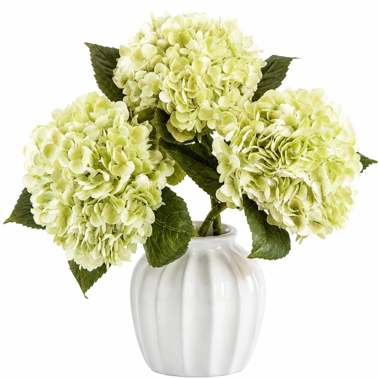 Hortensia Artificial en Jarrón Decorativo 30 cm Verde Claro