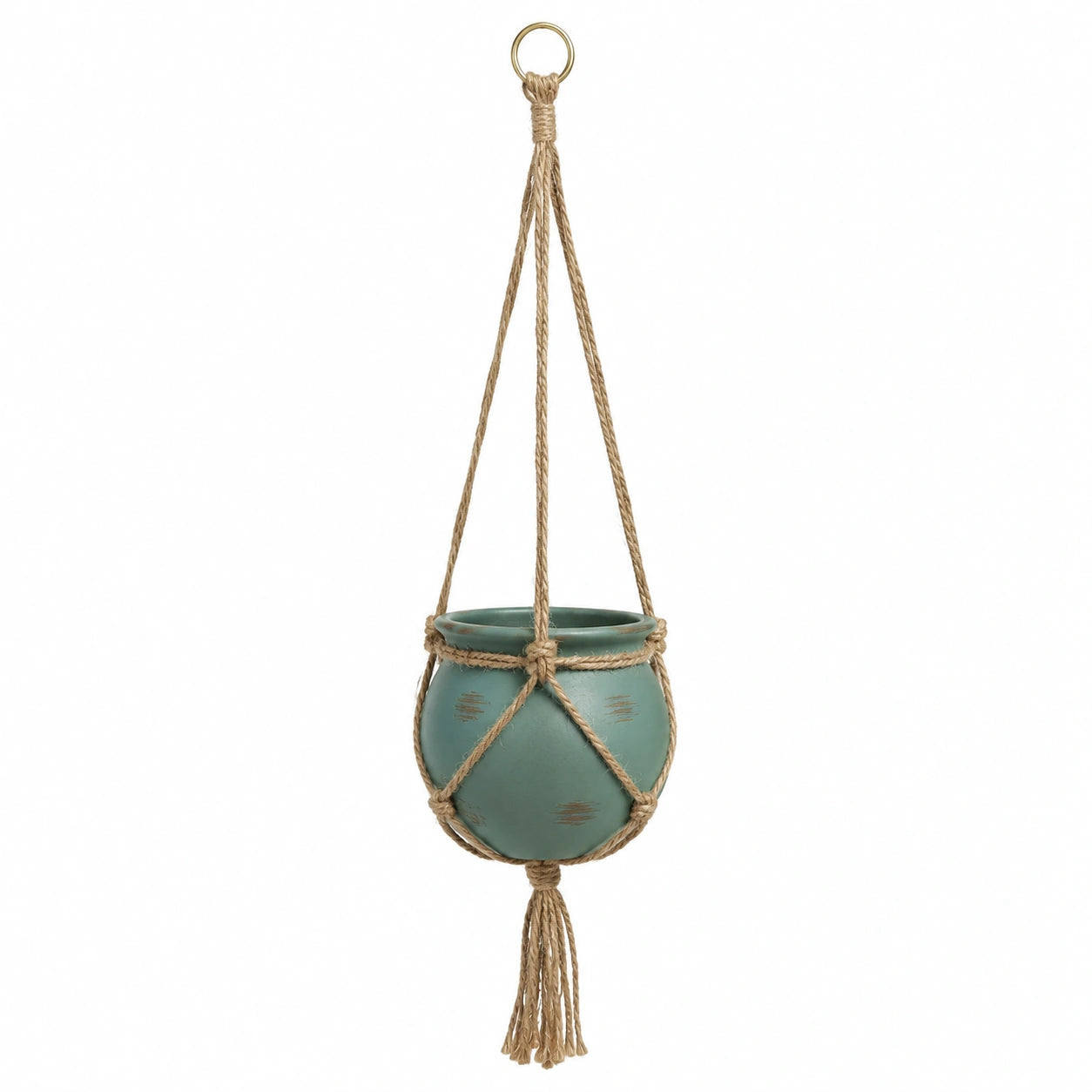 Macetero Colgante Verde con Cuerda Resistente