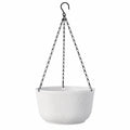 Macetero Colgante Blanco con Cadena Metálica, 25cm