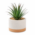 Planta artificial suculenta verde en maceta blanca 15cm