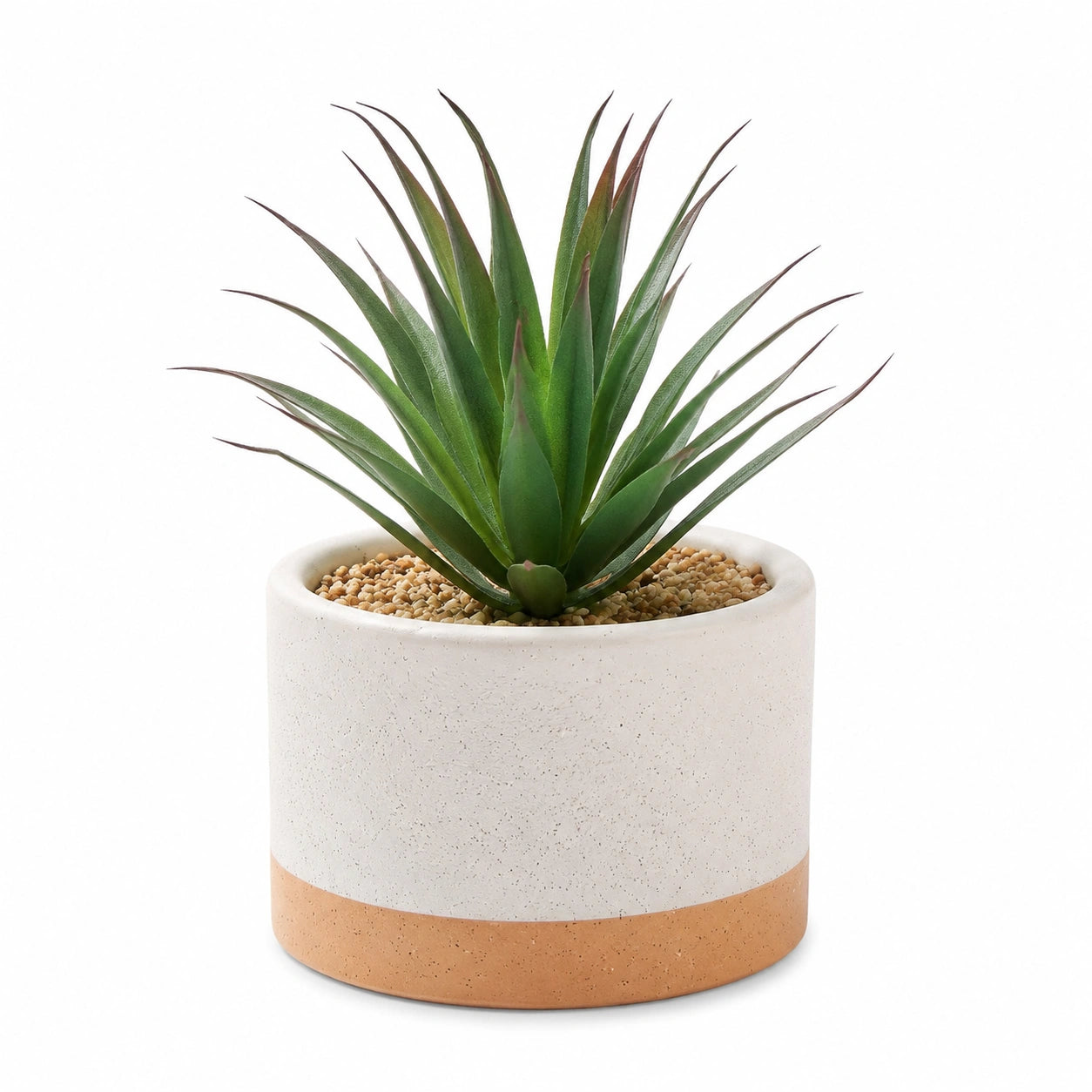 Planta artificial suculenta verde en maceta blanca 15cm